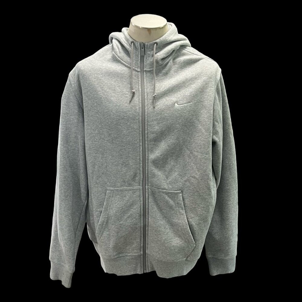 Men's Nike Hoodie  Sweatshirt  Pullover Club Fleece Jacket - Gray